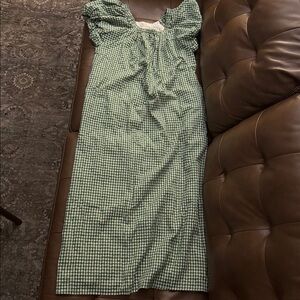 Roolee Green Checkered Dress